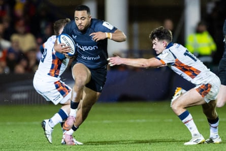 Max Ojomoh of Bath slices through against Edinburgh in their Champions Cup tie