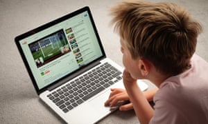 A child watching a YouTube video