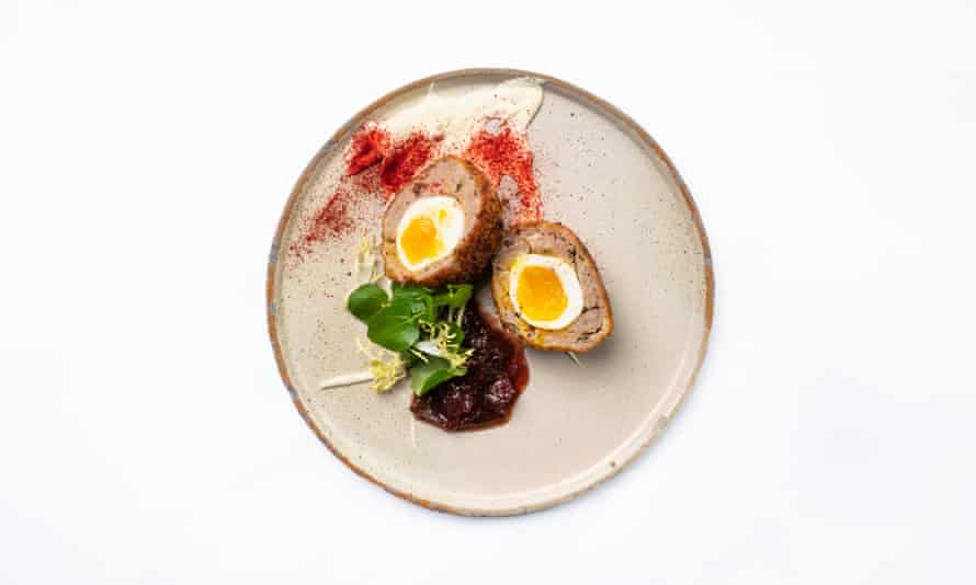 ‘The yolk is at that perfect place between set and running’: pheasant scotch egg.