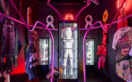 A sculpture inside a contemporary art installation.