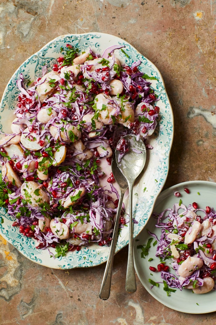 Rukmini Iyer's quick and easy recipe for pink potato salad with