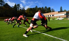 England players in training at Pennyhill Park this week.