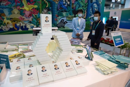 Books by Xi Jinping on sale at the Cop15 summit in Kunming this week.