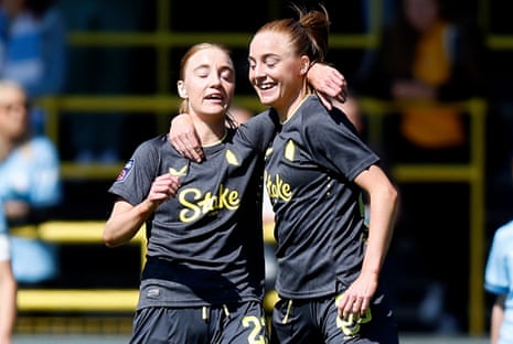 Twin sisters and Everton teammates Sara (left … or possibly right) and Karen Holmgaard will line up in Denmark’s midfield today.