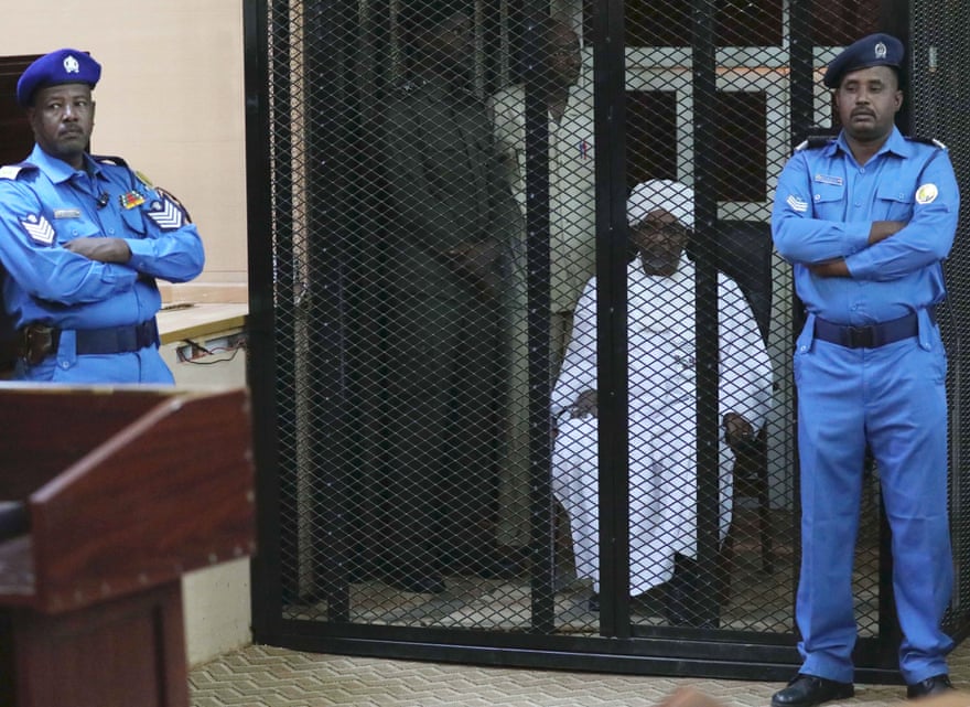 Sudan’s ousted president Omar al-Bashir on trial in Khartoum in 2019.