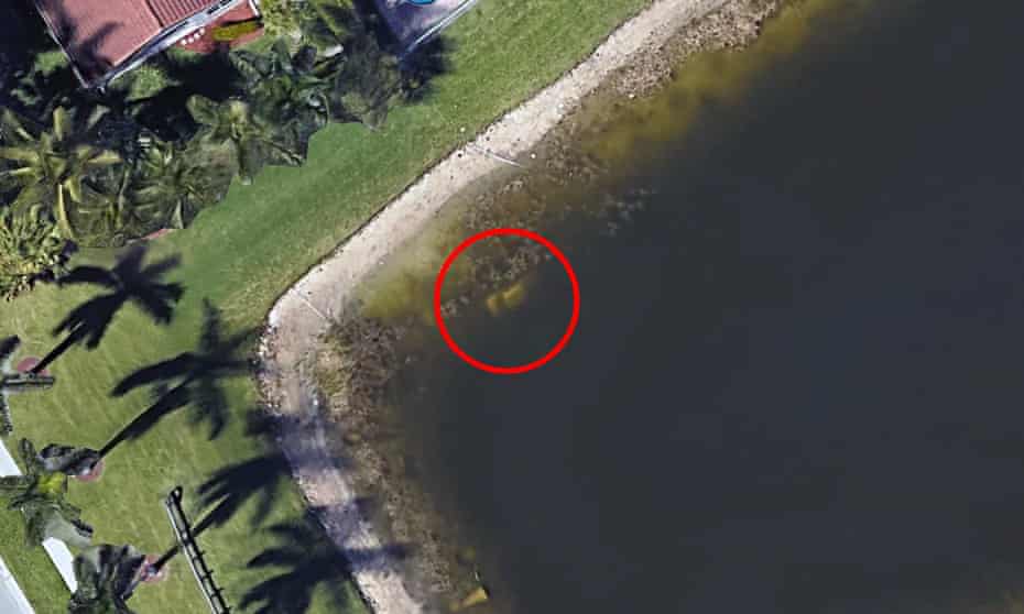A previous resident of a neighbourhood in Wellington, Florida, was checking the neighbourhood on Google Earth when he zoomed into the lake and saw what looked like a car.