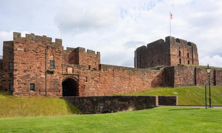 The entrance gate and walls of Carlisle Castle.
