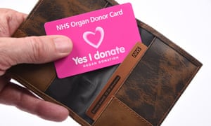 Organ donor card