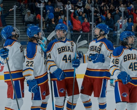 men dressed in ice hockey outfits in Off Campus
