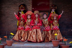 Kathmandu, NepalChildren perform a traditional dance for Sophie, Duchess of Edinburgh, during a visit to Maiti Nepal, a non-profit organisation dedicated to helping the victims of human trafficking