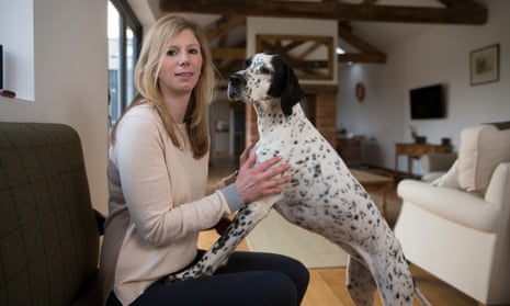 Dog owner Hollie Wilson with Olive, who survived babesiosis