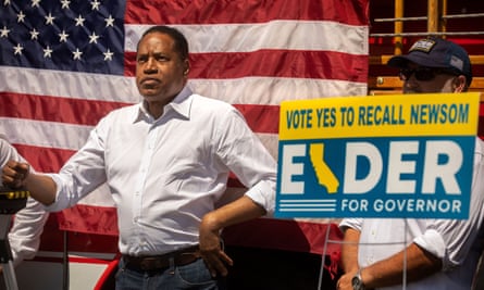 Larry Elder, a rightwing radio host, is the frontrunner in the gubernatorial recall election to replace Gavin Newsom.