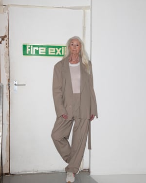 Organic wool blazer, £680, vest, £210, and trousers, £460, by BITE. Trainers, £105, by Veja.Styling: Melanie Wilkinson. Photography: David Newby. Hair: Chris Gatt using Bumble and bumble. Makeup: Delilah Blakeney using Nars. Stylist’s assistant: Peter Bevan. Model: Roz at Mrs Robinson