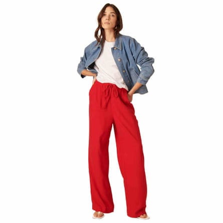 Nobody’s Child Red Linen-blend Shona Trousers