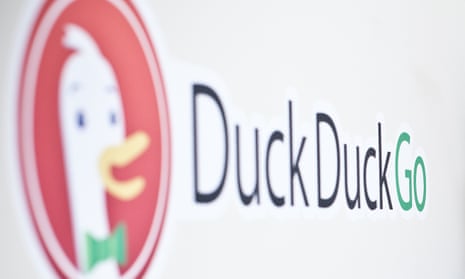 duckduckgo logo on a wall