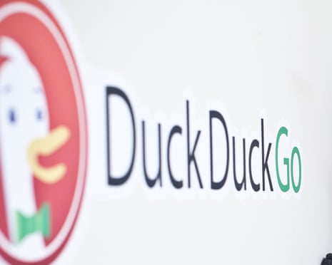 duckduckgo logo on a wall
