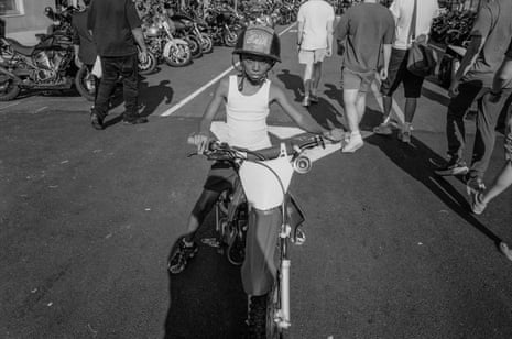 a young boy on a bike