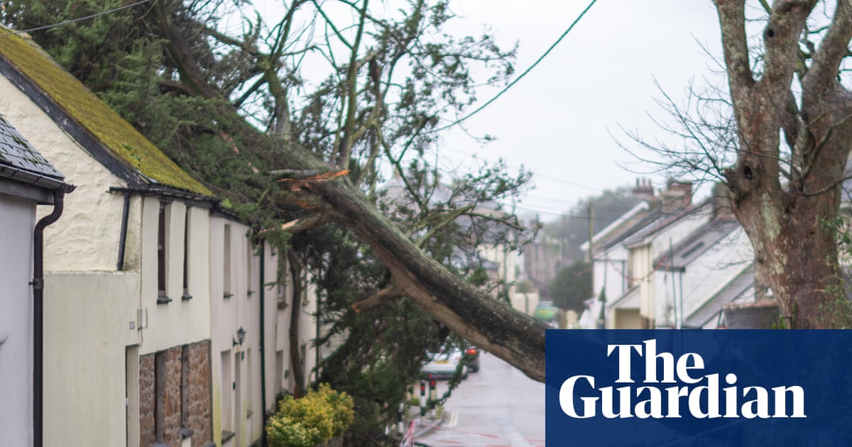 ‘We’re in a bit of a state’: Cornish villagers frustrated by lack of help after Storm Goretti