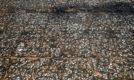 An aerial picture shows a section of the Hagadera camp in Dadaab near the border of Kenya and Somalia.