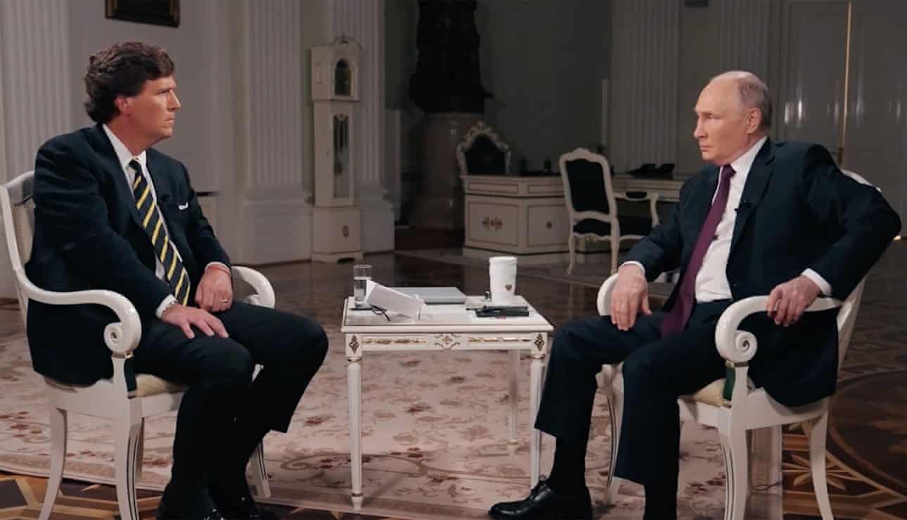 Vladimir Putin sorprendido por la falta de "preguntas incisivas" en la entrevista de Tucker Carlson