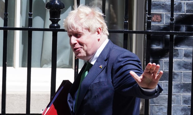 Boris Johnson departs Downing Street to attend Prime Minister's Questions on Wednesday June 8, 2022.