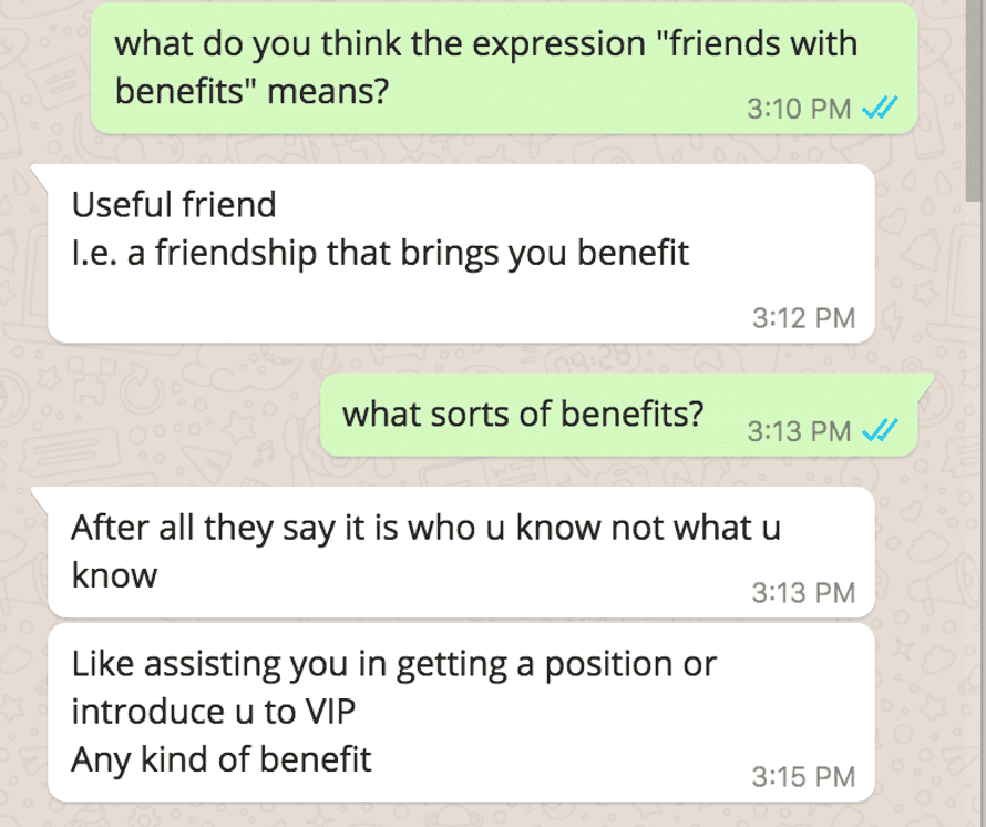 Meaning benefits friends w What Does
