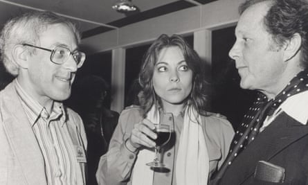 Anthony Smith at a BFI event with the actor Theresa Russell and her husband, the director Nicolas Roeg.