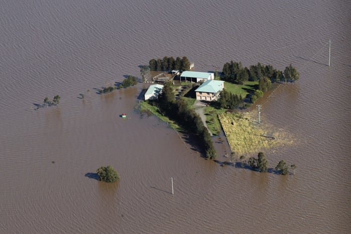 Flooding is seen around the Maitland region in NSW on Friday, 8 July 2022.