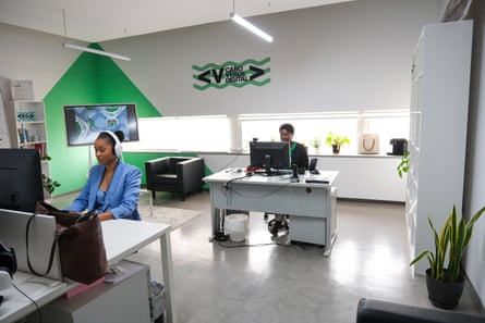 Workers typing at Cabo Verde Digital