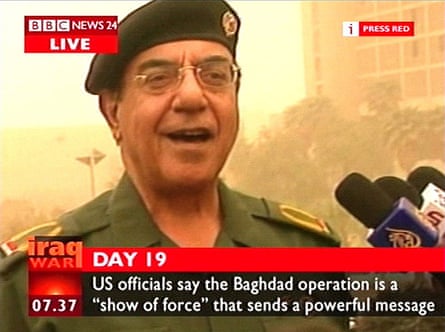 Iraqi information minister Mohammed Saeed al-Sahaf during the early days of the Iraq war in April 2003.