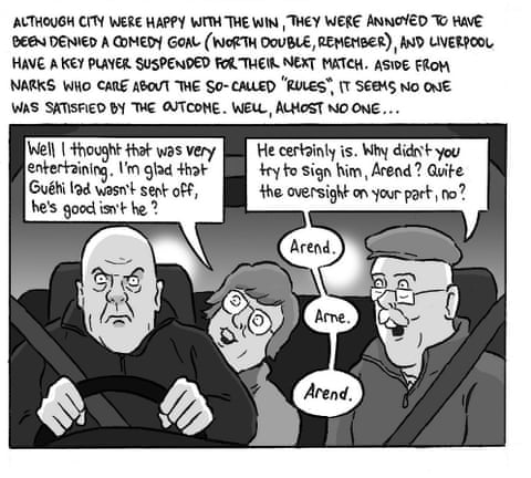 David Squires on … chaos at Anfield as Manchester City stay in the title chase, panel 8