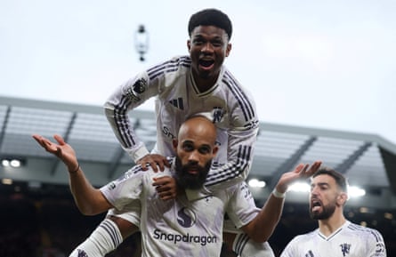 Bryan Mbeumo laps up the acclaim from the travelling fans, and Amad Diallo, after opening the scoring at Anfield