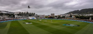 A panoramic view during the third day of the second test between New Zealand and the West Indies at Basin Reserve in Wellington.