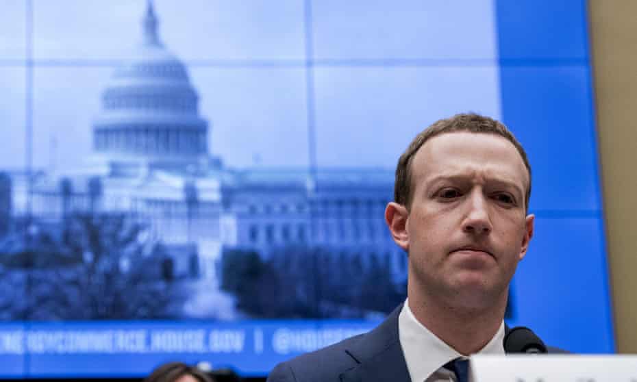 Facebook CEO Mark Zuckerberg pauses testifying before a House Energy and Commerce hearing on Capitol Hill in 2018.