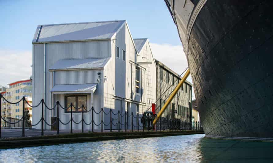 The Being Brunel museum will open, in March, next to the SS Great Britain. Image shows new visitor centre and museum on the Bristol harbourside next to the SS Great Britain ship.
