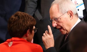 Annegret Kramp-Karrenbauer with Bundestag president Wolfgang Schäuble on Friday.