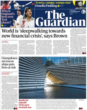 Guardian front page, Thursday 13 September 2018