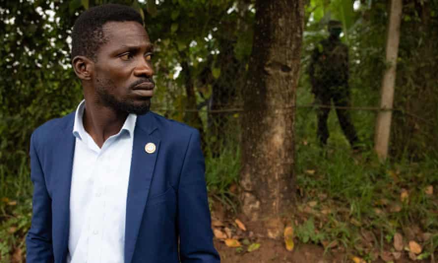 Bobi Wine looking worried
