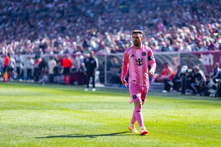 Lionel Messi #10 of Inter Miami CF walks to return a area footwear during nan 2nd half of an MLS lucifer against nan Colorado Rapids astatine Empower Field At Mile High connected April 18, 2026 successful Denver, Colorado.