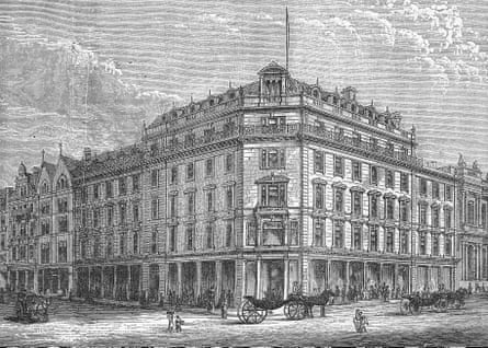 An etching of the original Cole Brothers department store in Sheffield.
