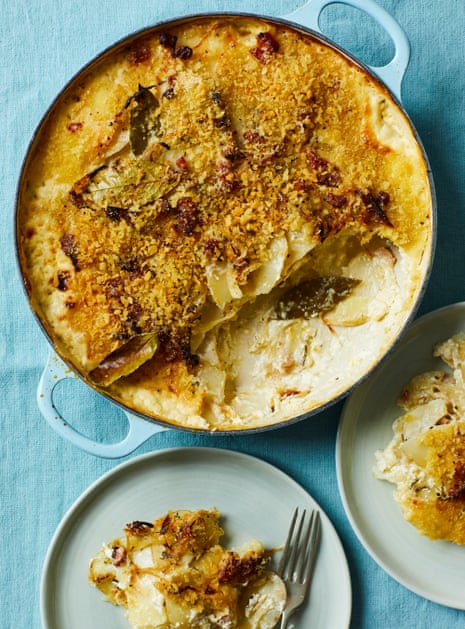 Thomasina Miers' recipe for potato, guanciale and sage gratin with