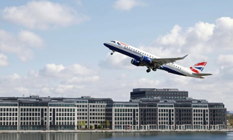 British Airways Embraer 190 aircraft takes off from London City airport