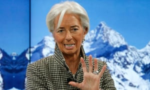 The IMF’s Christine Lagarde speaking on a panel on the middle classes at the World Economic Forum in Davos.