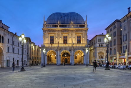 Twilight in a piazza