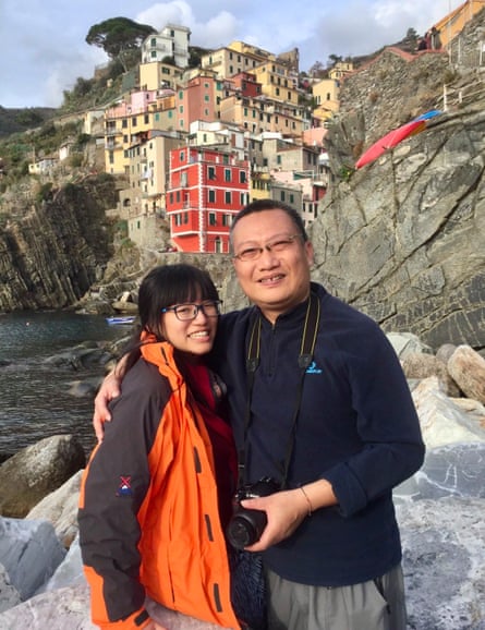 Chow Hang-tung and her fiance Ye Du on holiday in Italy