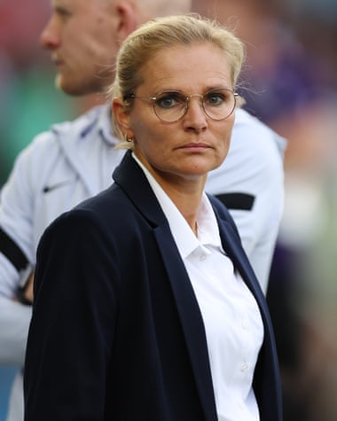 Sarina Wiegman looks serious