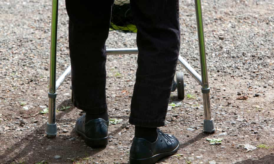 Man with a walking frame
