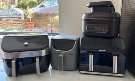 A selection of air fryers tested for this article.