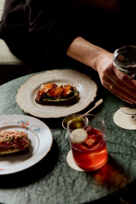 Caitlin Koether’s Worcestershire egg tartine