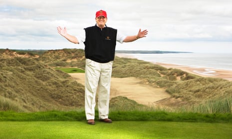 Donald Trump at his Menie golf resort in Aberdeenshire.